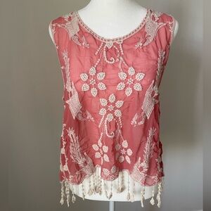 Wishlist Embroidered Cropped Tank - Size L